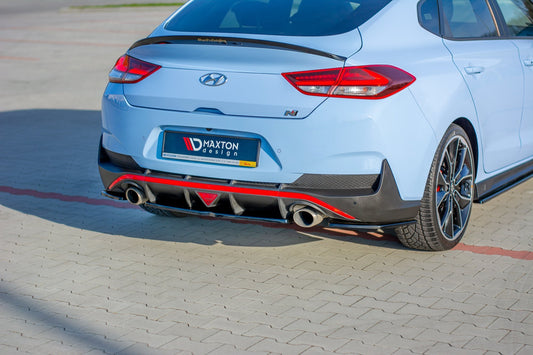 Mittlerer Diffusor Heck Ansatz für Hyundai I30 N Mk3 Fastback  schwarz matt
