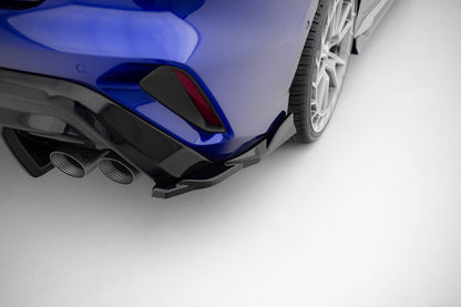 Heck Ansatz Flaps Diffusor V.4 für Audi S3 Limousine 8Y Facelift schwarz Hochglanz