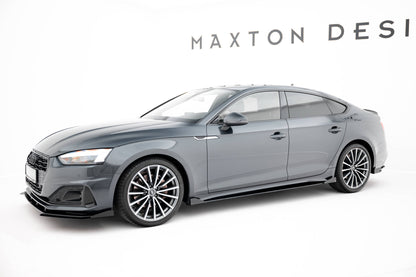 Street Pro Seitenschweller Ansatz für + Flaps Audi A5 Sportback F5 Facelift schwarz Hochglanz