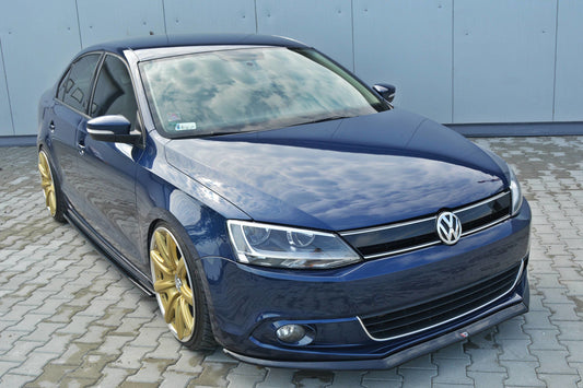 Front Ansatz V.2 für VOLKSWAGEN JETTA MK6 SEDAN vor Facelift schwarz Hochglanz