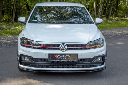 Front Ansatz V.1 für VW Polo GTI / R-line Mk6 schwarz Hochglanz