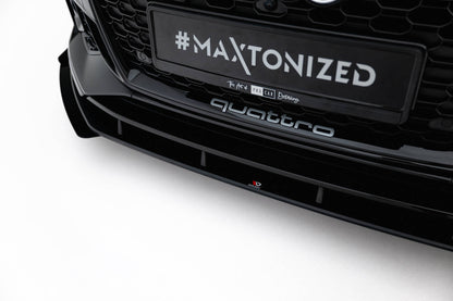 Street Pro Front Ansatz + Flaps für Audi RS5 Coupe / Sportback F5 schwarz Hochglanz