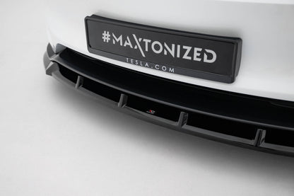 Front Ansatz V.2 für Tesla Model 3 Performance Mk1 Facelift schwarz Hochglanz