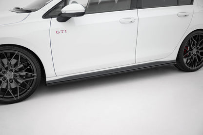 Seitenschweller Ansatz für V.1 für VW Golf GTI / GTE / GTI Clubsport / GTD / R-Line Mk8 schwarz Hochglanz