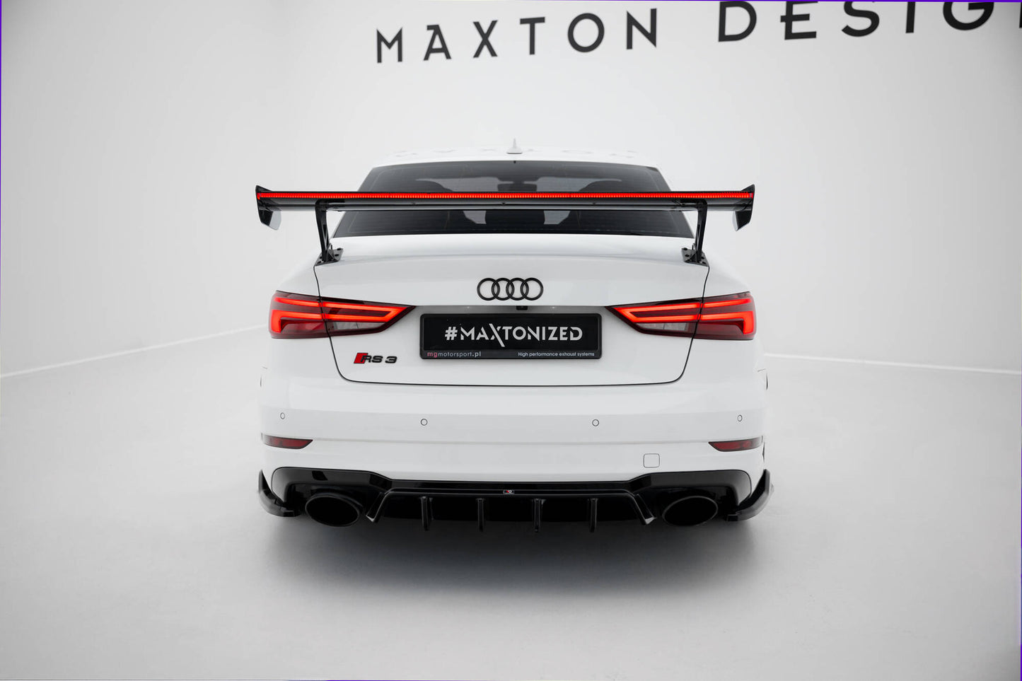 Carbon Spoiler With External Brackets Uprights + LED Audi A3 / A3 S-Line / S3 / RS3 Limousine 8V / 8V Facelift