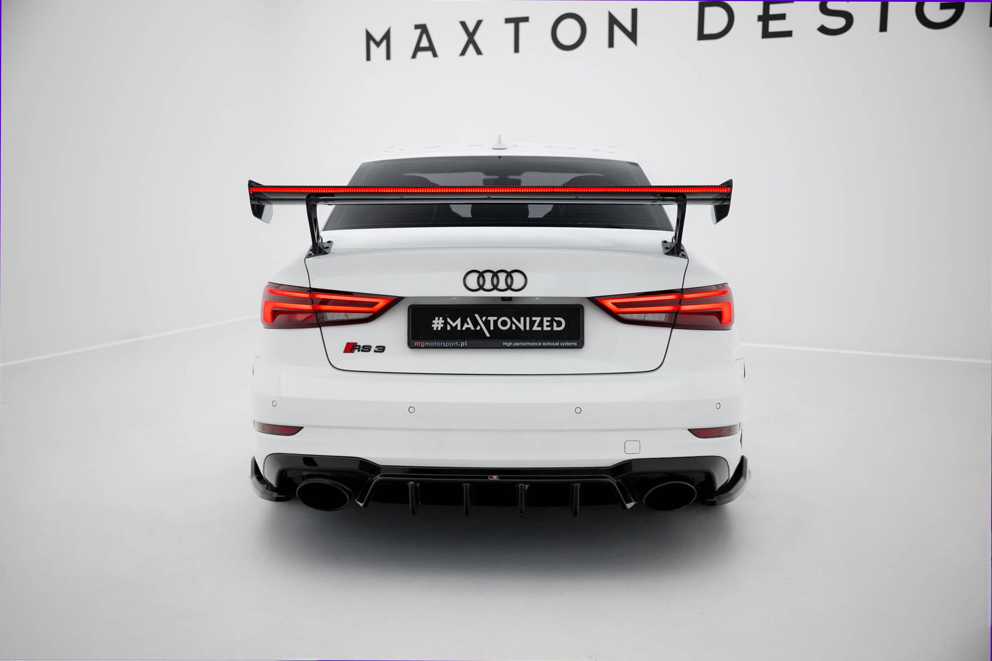 Carbon Spoiler With External Brackets Uprights + LED Audi A3 / A3 S-Line / S3 / RS3 Limousine 8V / 8V Facelift