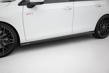 Seitenschweller Ansatz für V.3 für VW Golf GTI / GTE / GTI Clubsport / GTD / R-Line Mk8 schwarz Hochglanz