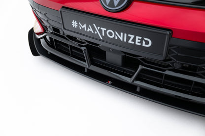 Street Pro Front Ansatz + Flaps für VW Golf GTI Clubsport Mk8 Facelift schwarz Hochglanz