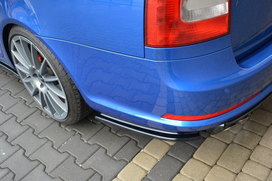 Heck Ansatz Flaps Diffusor für Skoda Octavia RS Mk2 / Mk2 FL Limousine / Combi schwarz Hochglanz