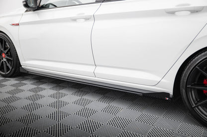 Street Pro Seitenschweller Ansatz + Flaps für VW Jetta GLI Mk7 schwarz Hochglanz