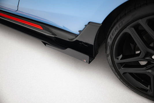 Street Pro Seitenschweller Ansatz + Flaps für Hyundai Veloster N Mk2 schwarz Hochglanz