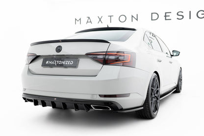 Diffusor Heck Ansatz für Skoda Superb Liftback / Combi  Mk3 schwarz Hochglanz