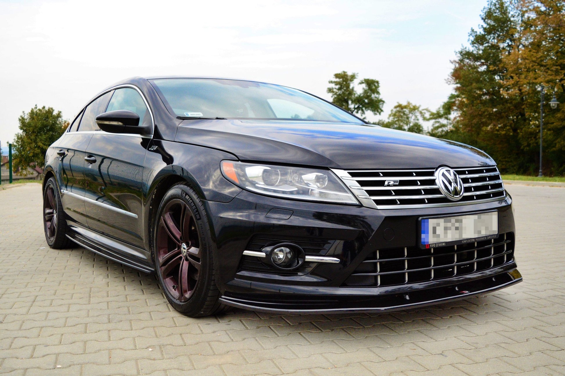 Front Ansatz für VOLKSWAGEN CC R-LINE schwarz Hochglanz
