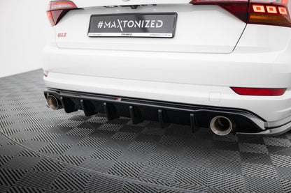 Diffusor Heck Ansatz für Volkswagen Jetta GLI Mk7 schwarz Hochglanz