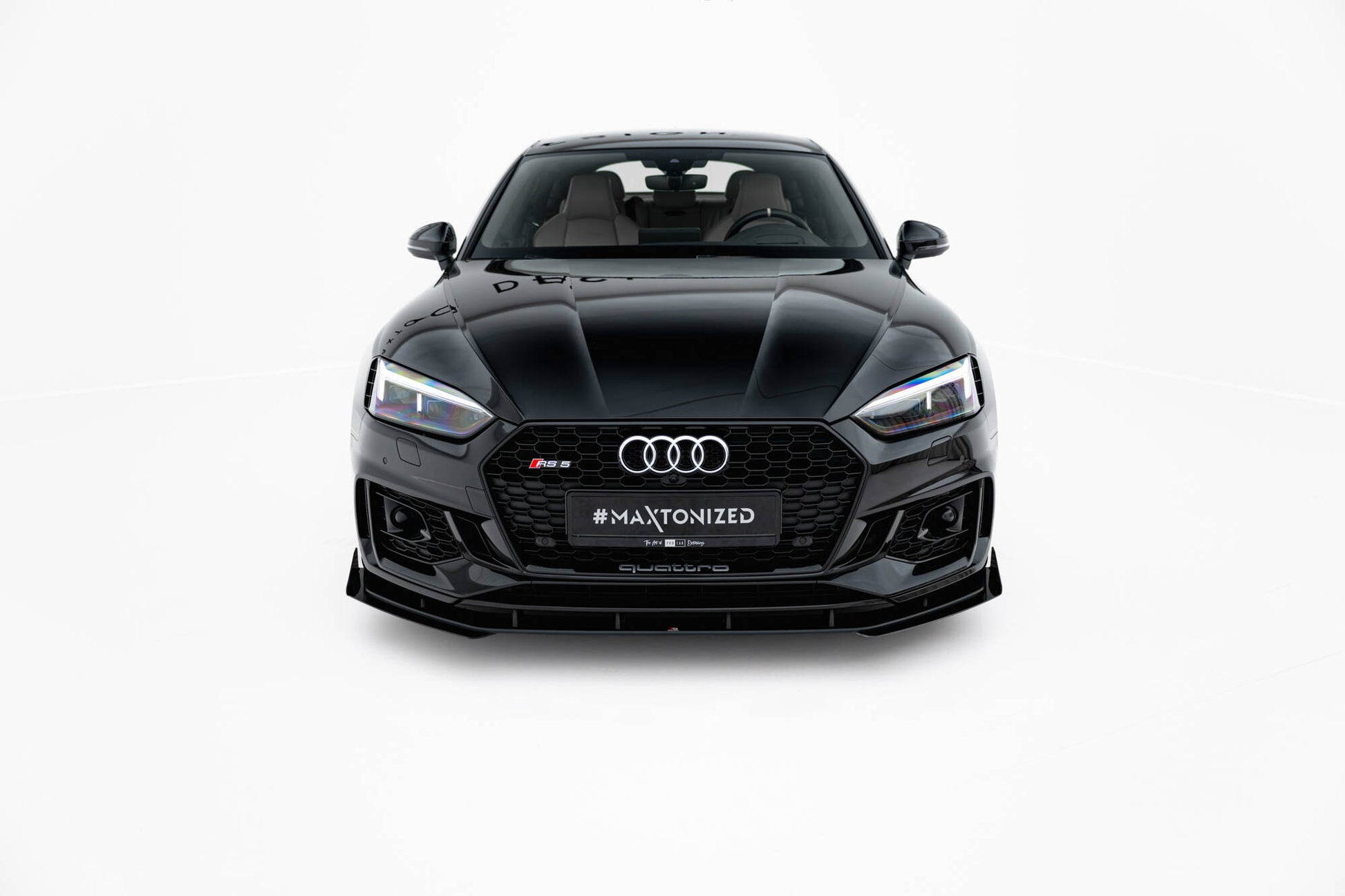 Street Pro Front Ansatz + Flaps für Audi RS5 Coupe / Sportback F5 schwarz Hochglanz