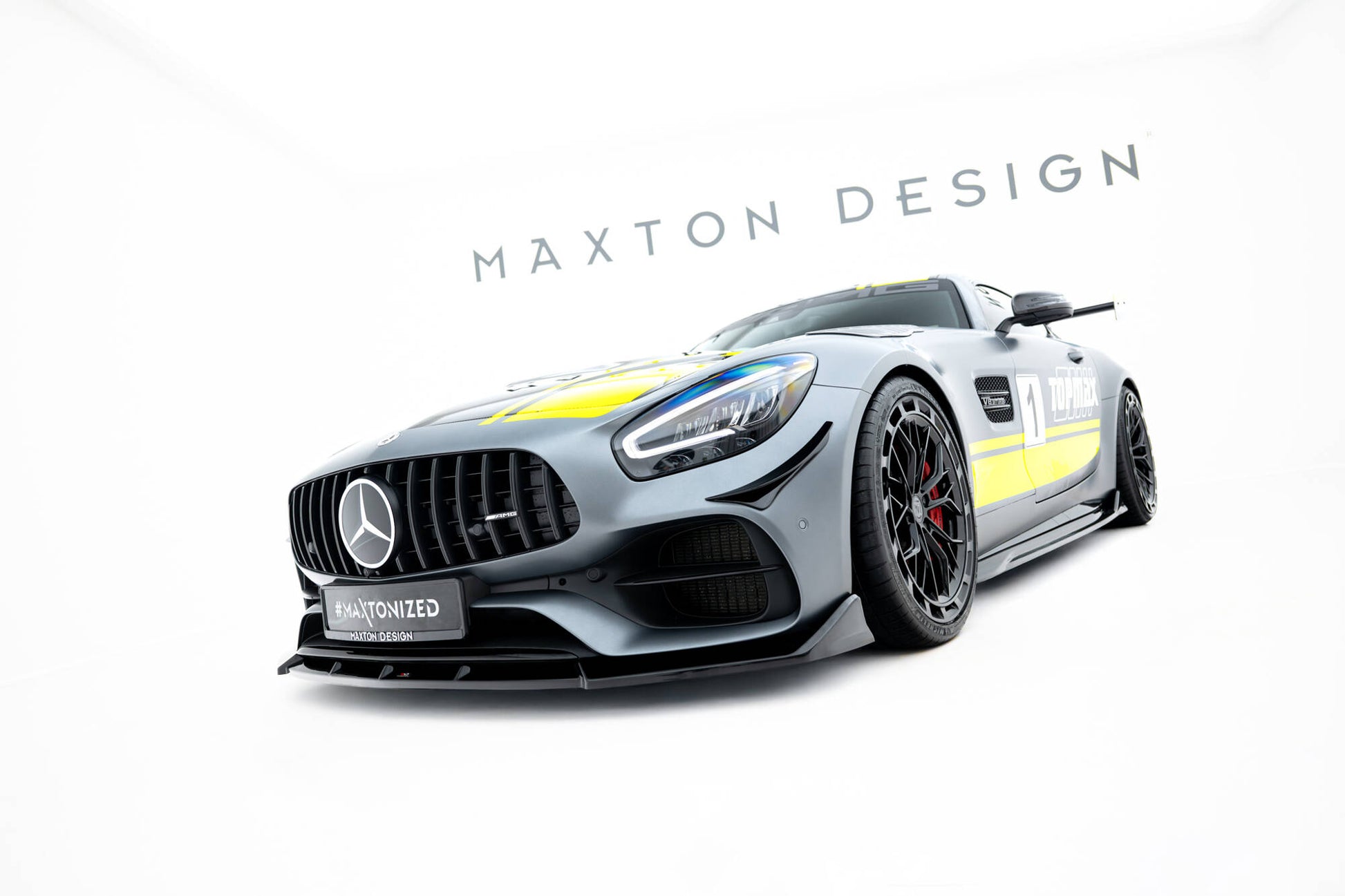 Front Ansatz für Mercedes-AMG GT C C190 Facelift schwarz Hochglanz