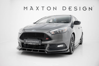Front Ansatz V.6 für Ford Focus ST Mk3 Facelift schwarz Hochglanz