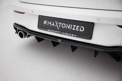 Diffusor Heck Ansatz V.2 für VW Golf GTI Mk8 schwarz Hochglanz