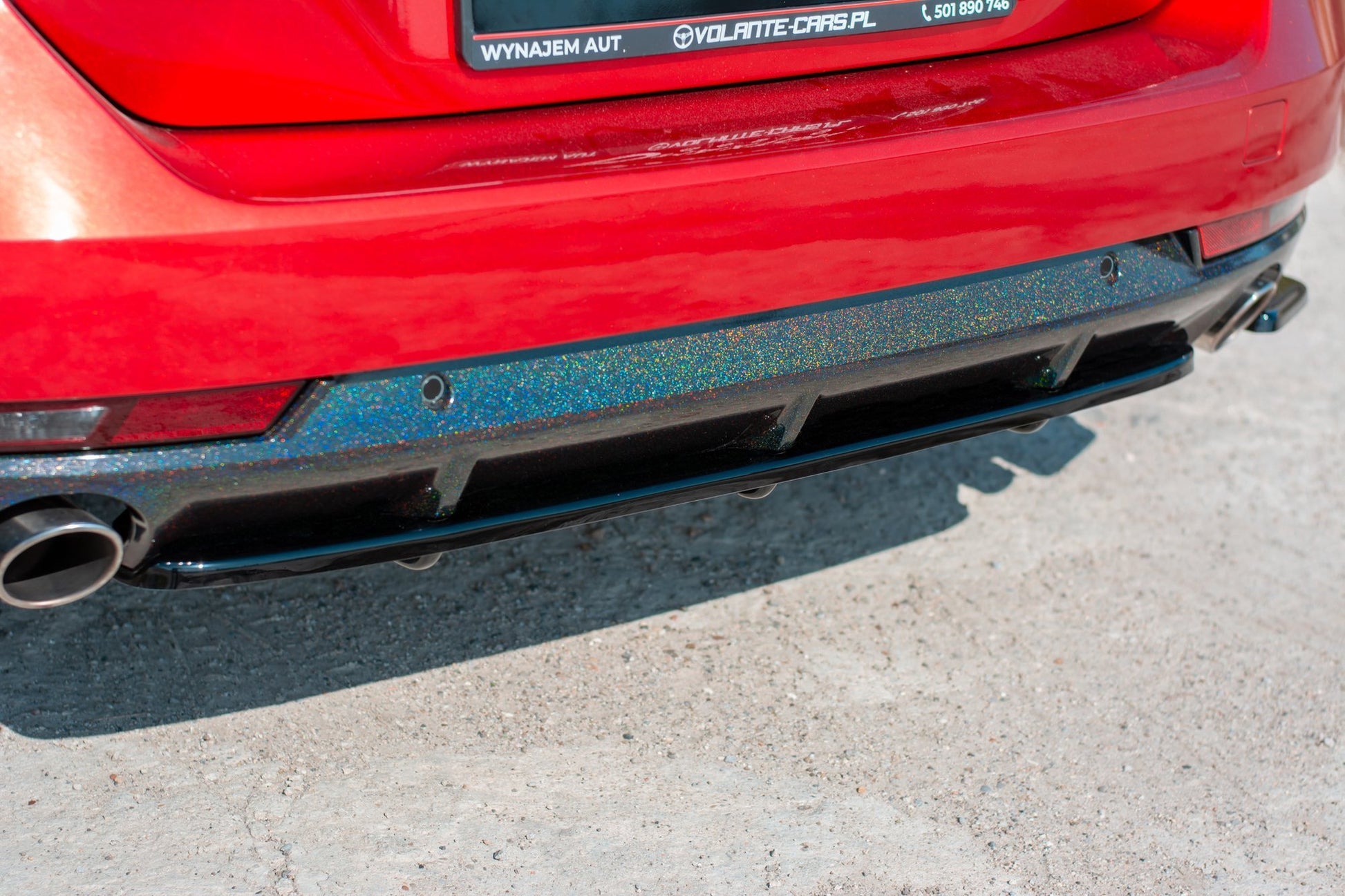 Mittlerer Diffusor Heck Ansatz für(mit einem vertikalem balken)  Peugeot 508 SW Mk2 Carbon Look