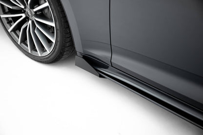 Street Pro Seitenschweller Ansatz für + Flaps Audi A5 Sportback F5 Facelift schwarz Hochglanz