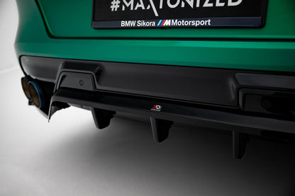 Mittlerer Cup Diffusor DTM Look Heck Ansatz für BMW X6 M F96 Facelift schwarz Hochglanz