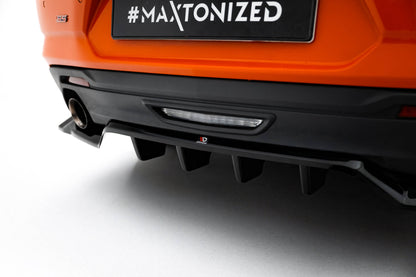 Mittlerer Cup Diffusor DTM Look Heck Ansatz für Chevrolet Camaro SS Mk6 Facelift schwarz Hochglanz