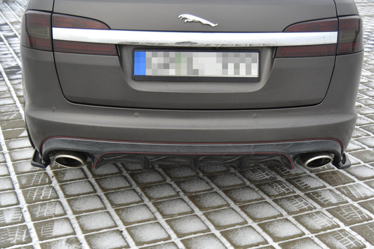 Heck Ansatz Flaps Diffusor für JAGUAR XF (X250) MK1 SPORTBRAKE S-PACK schwarz Hochglanz