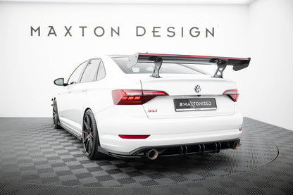 Carbon Spoiler With Internal Brackets Uprights + LED VW Jetta GLI Mk7