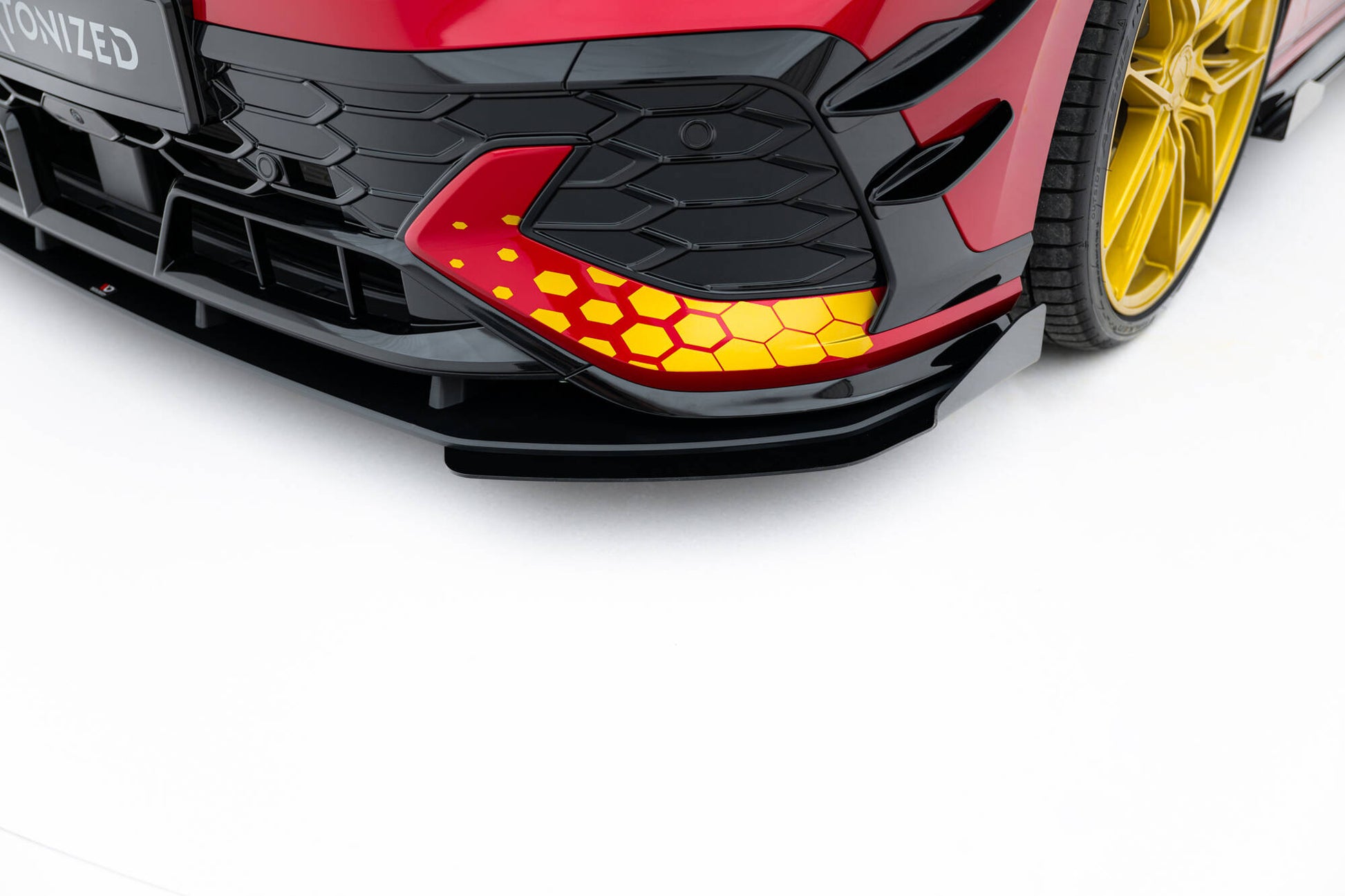 Street Pro Front Ansatz + Flaps für VW Golf GTI Clubsport Mk8 Facelift schwarz Hochglanz