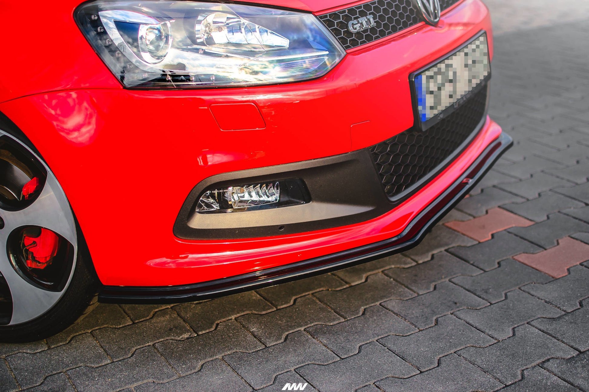 Front Ansatz V.2 für VW Polo GTI Mk5  schwarz Hochglanz