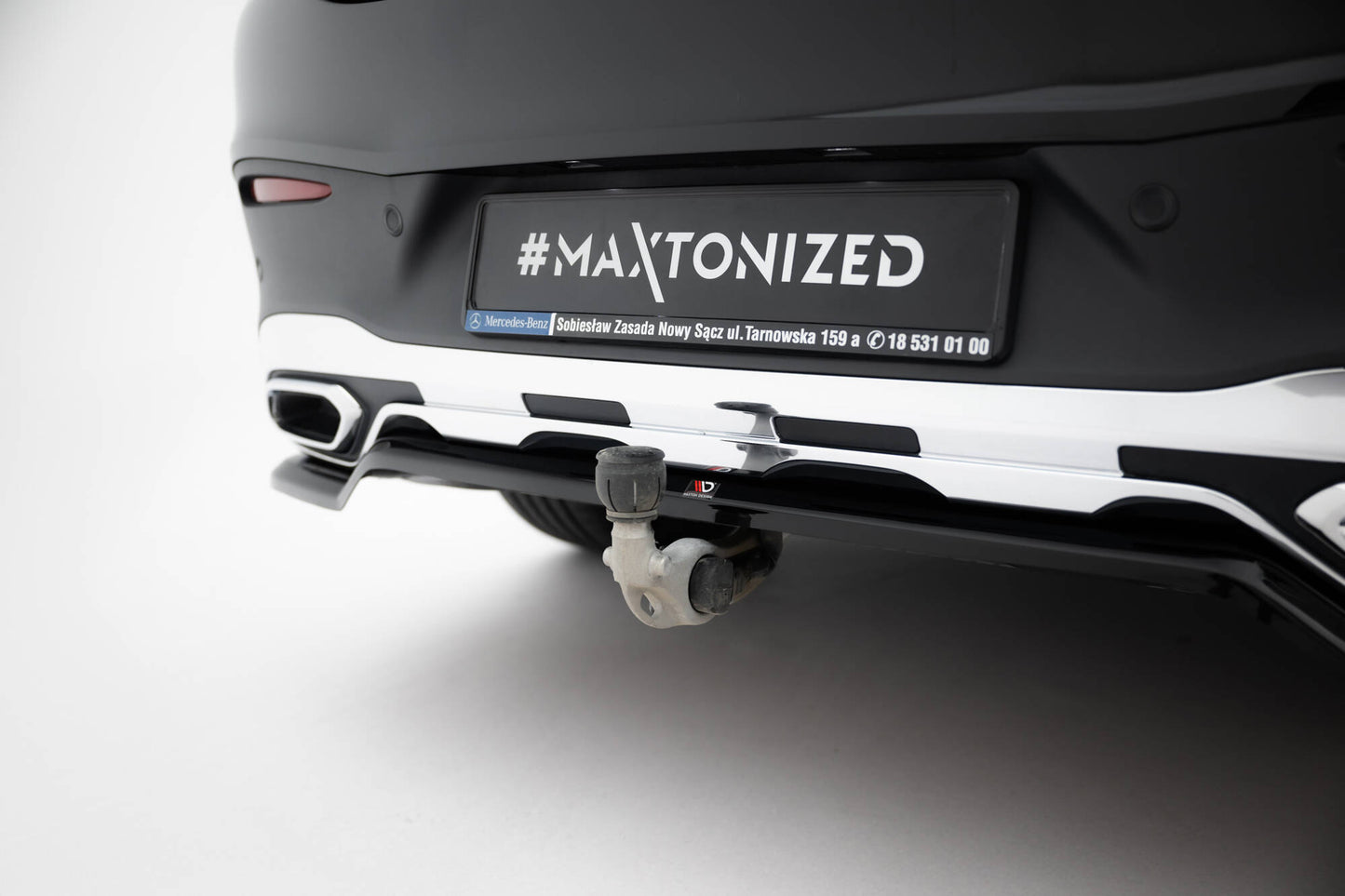 Mittlerer Cup Diffusor DTM Look Heck Ansatz für Mercedes-Benz GLC Coupe AMG-Line C254 schwarz Hochglanz