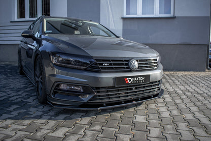 Front Ansatz V.1 für VW Passat R-Line B8 schwarz Hochglanz