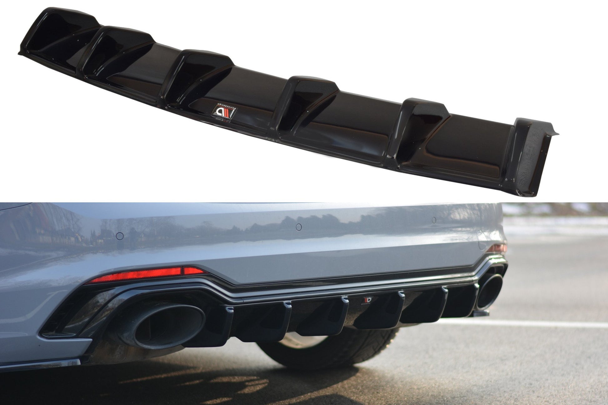 Diffusor Heck Ansatz für Audi RS5 F5 Coupe / Sportback schwarz matt