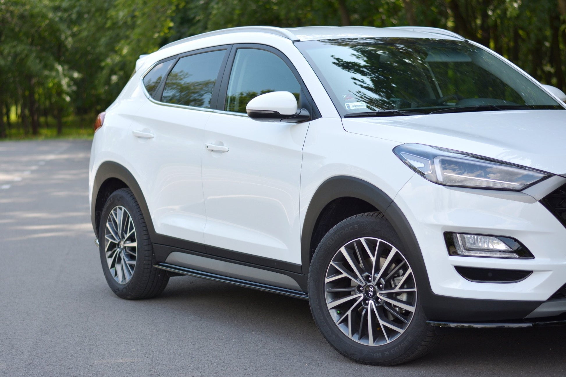 Seitenschweller Ansatz für Hyundai Tucson Mk3 Facelift schwarz Hochglanz