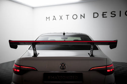 Carbon Spoiler With Internal Brackets Uprights + LED VW Jetta GLI Mk7