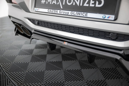 Mittlerer Cup Diffusor DTM Look Heck Ansatz für BMW X4 M F98 schwarz Hochglanz