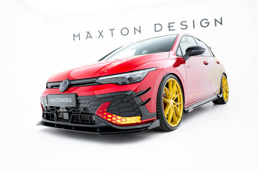 Street Pro Front Ansatz + Flaps für VW Golf GTI Clubsport Mk8 Facelift schwarz Hochglanz