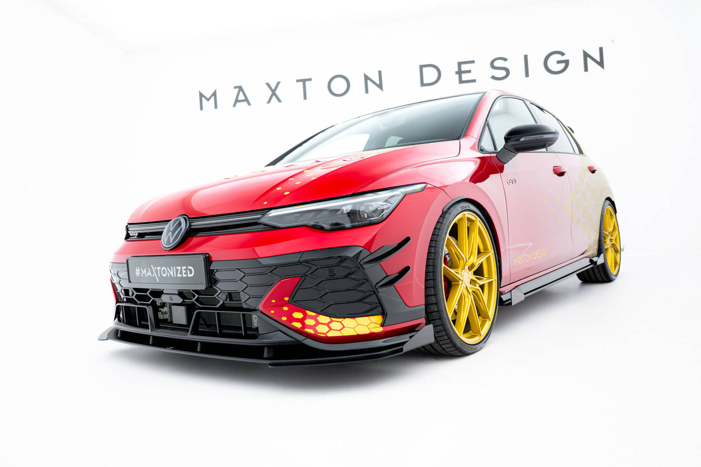 Street Pro Front Ansatz + Flaps für VW Golf GTI Clubsport Mk8 Facelift schwarz Hochglanz