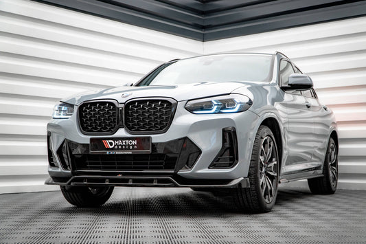 Front Ansatz V.1 für BMW X4 M-Paket G02 Facelift schwarz Hochglanz