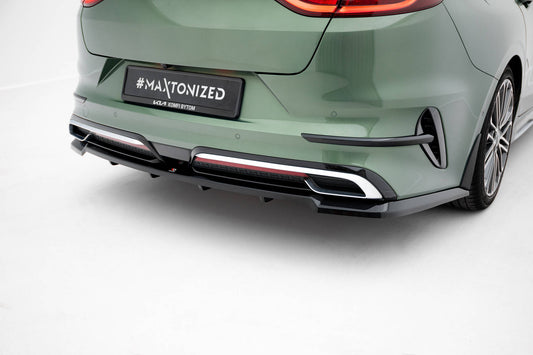 Mittlerer Cup Diffusor DTM Look Heck Ansatz für Kia Proceed GT-Line Mk1 Facelift schwarz Hochglanz