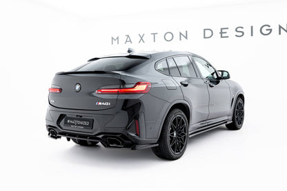 Mittlerer Cup Diffusor DTM Look Heck Ansatz V.2 für BMW X4 M-Paket G02 Facelift schwarz Hochglanz