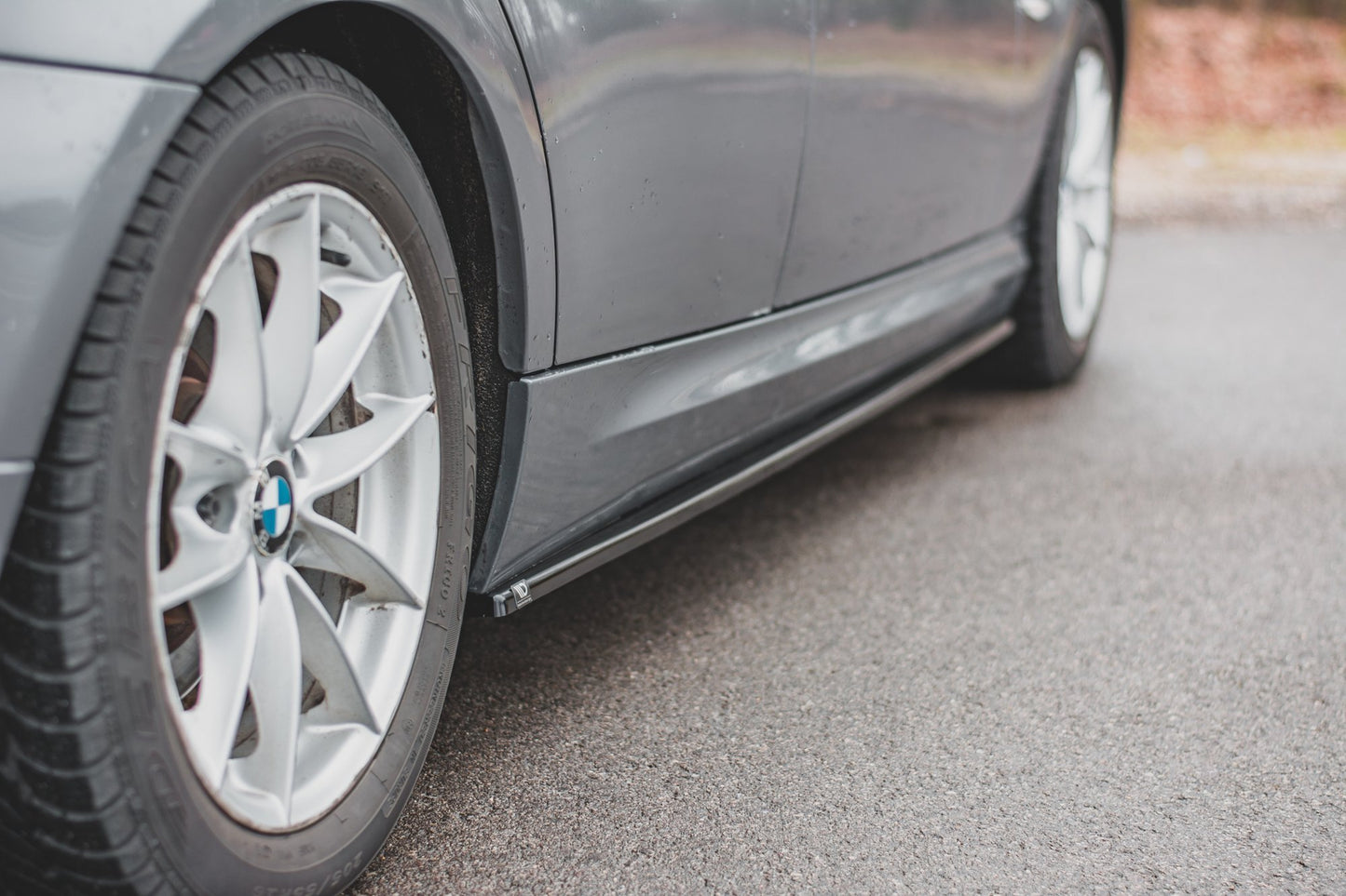 Seitenschweller Ansatz für BMW 3er E90/E91 Facelift schwarz Hochglanz
