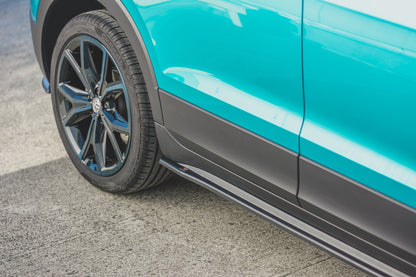 Seitenschweller Ansatz für VW T-Cross schwarz Hochglanz