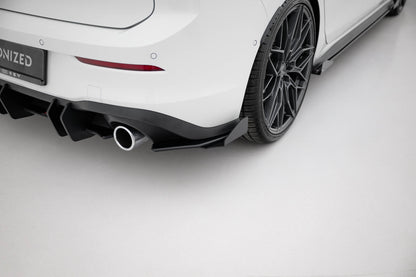 Street Pro Heck Ansatz Flaps Diffusor + Flaps für VW Golf GTI / GTE Mk8 schwarz Hochglanz
