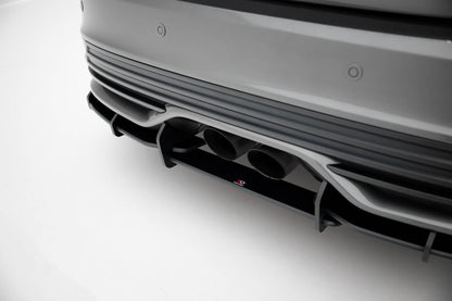 Street Pro Heckschürze + Flaps für Ford Focus ST Mk3 Facelift schwarz Hochglanz