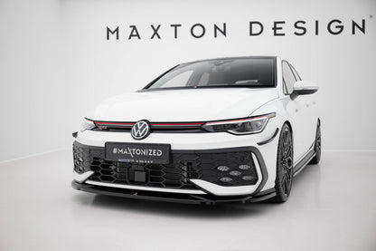 Front Ansatz V.4 für VW Golf GTI / GTE / R-Line Mk8 Facelift schwarz Hochglanz