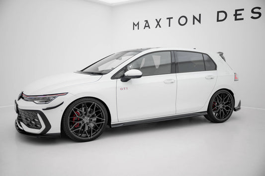 Seitenschweller Ansatz für V.3 für VW Golf GTI / GTE / GTI Clubsport / GTD / R-Line Mk8 schwarz Hochglanz