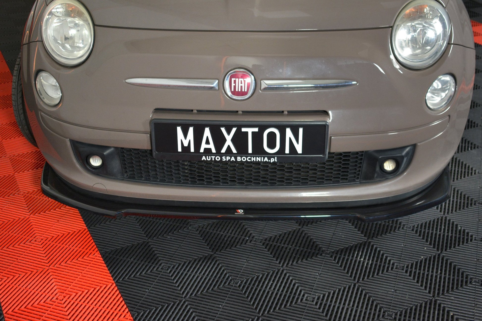 Front Ansatz V.2 für FIAT 500 HATCHBACK vor Facelift schwarz Hochglanz