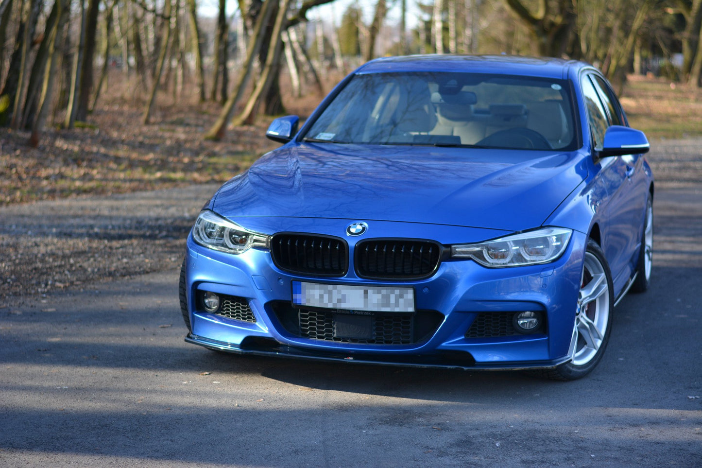 Front Ansatz für BMW 3er M-Paket F30 / F30 Facelift schwarz Hochglanz