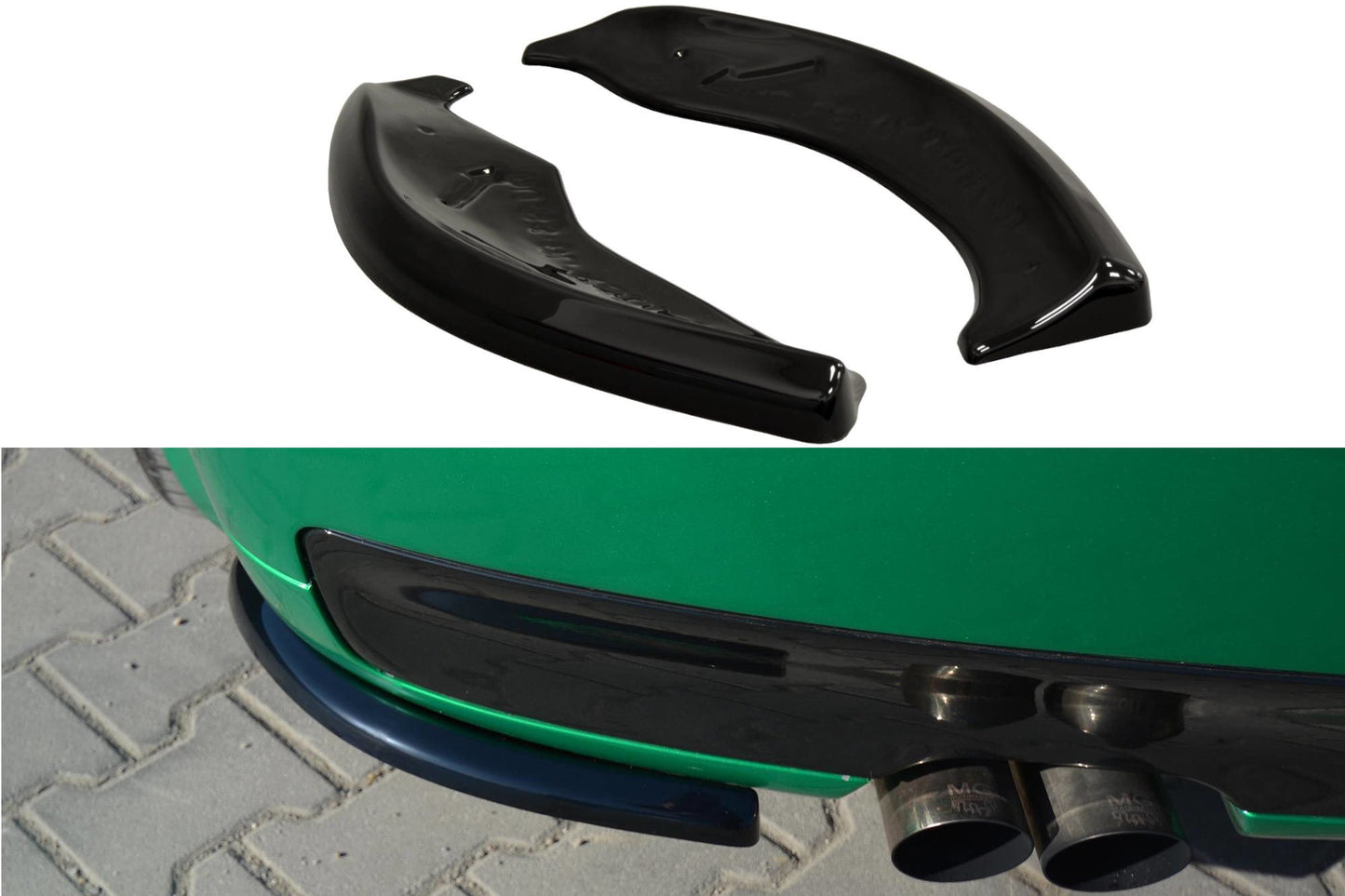Heck Ansatz Flaps Diffusor V.1 für AUDI S3 8L schwarz Hochglanz